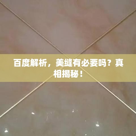 百度解析，美缝有必要吗？真相揭秘！