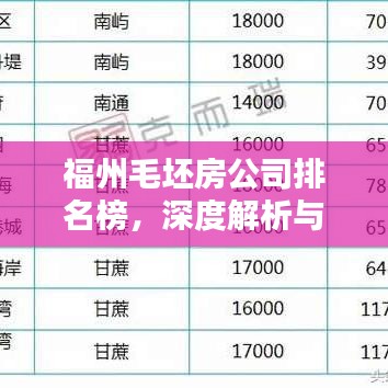 福州毛坯房公司排名榜，深度解析与综合评估报告