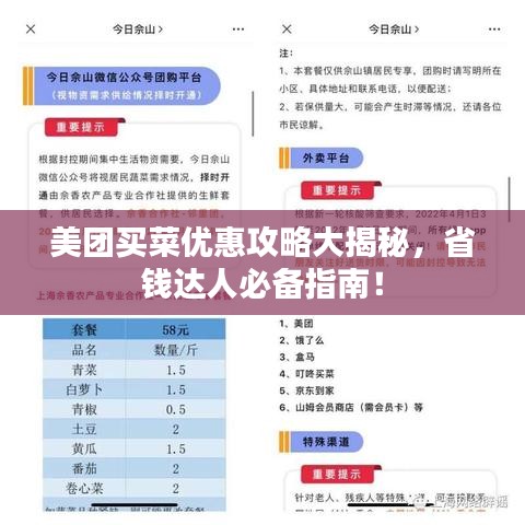 美团买菜优惠攻略大揭秘，省钱达人必备指南！