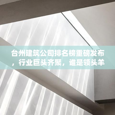 台州建筑公司排名榜重磅发布，行业巨头齐聚，谁是领头羊？