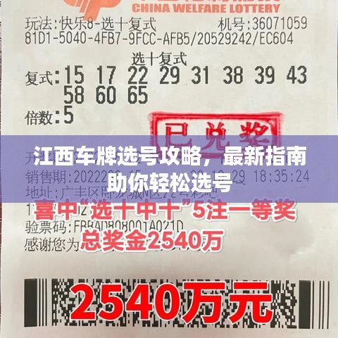 江西车牌选号攻略，最新指南助你轻松选号