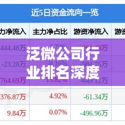 泛微公司行业排名深度解析，探寻公司真实排名位置