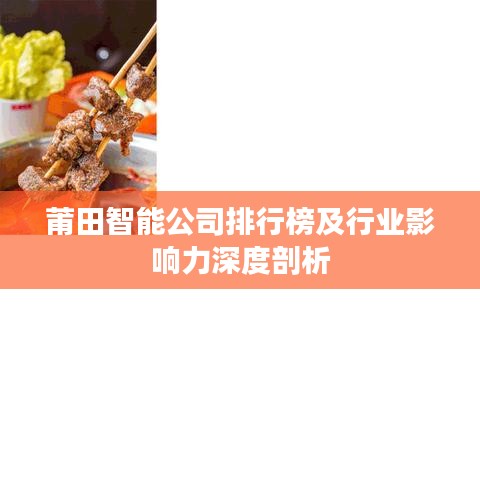 莆田智能公司排行榜及行业影响力深度剖析