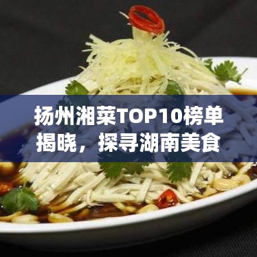 扬州湘菜TOP10榜单揭晓，探寻湖南美食的独特魅力！
