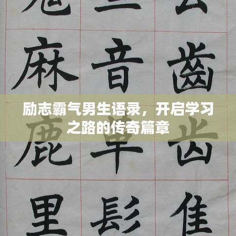 励志霸气男生语录，开启学习之路的传奇篇章