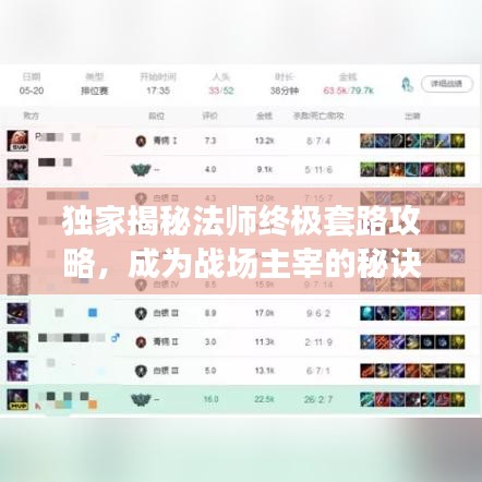 独家揭秘法师终极套路攻略，成为战场主宰的秘诀！