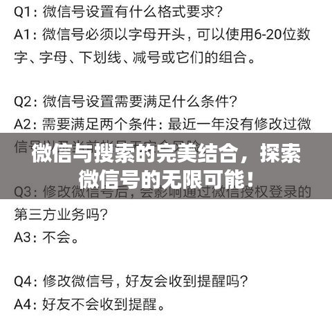 微信与搜索的完美结合，探索微信号的无限可能！
