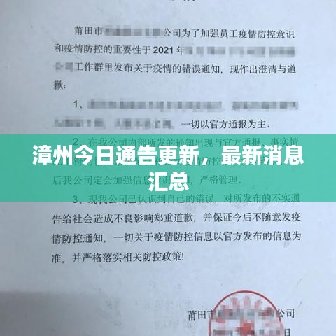 漳州今日通告更新，最新消息汇总