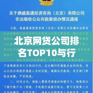 北京网贷公司排名TOP10与行业深度解析，现状与发展趋势探究