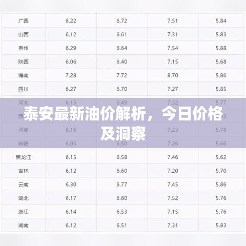 泰安最新油价解析，今日价格及洞察