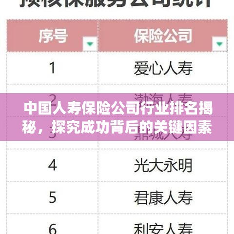 中国人寿保险公司行业排名揭秘，探究成功背后的关键因素