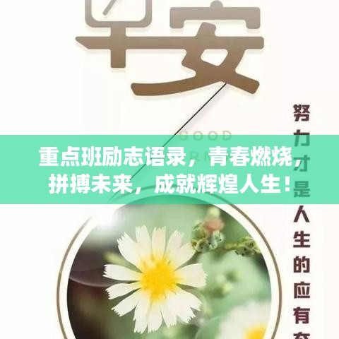 重点班励志语录，青春燃烧，拼搏未来，成就辉煌人生！